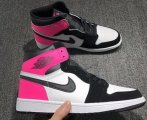 Wholesale Cheap Air Jordan 1 GS Valentine's Day Shoes Black/Hyper Pink-White