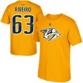 Wholesale Cheap Nashville Predators #63 Mike Ribeiro Reebok Name and Number Player T-Shirt Gold