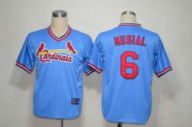 Wholesale Cheap Mitchell And Ness Cardinals #6 Stan Musial Light Blue Throwback Stitched MLB Jersey