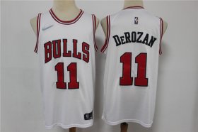 Wholesale Cheap Men\'s Chicago Bulls #11 DeMar DeRozan White Nike 75th Anniversary Diamond 2021 Stitched Jersey