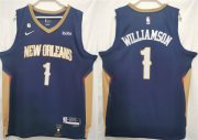 Wholesale Cheap Men's New Orleans Pelicans #1 Zion Williamson Navy Stitched Basketball Jersey