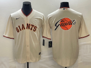 Cheap Men's San Francisco Giants Cream Team Big Logo Cool Base Stitched Baseball Jersey