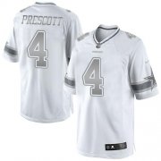 Wholesale Cheap Nike Cowboys #4 Dak Prescott White Men's Stitched NFL Limited Platinum Jersey