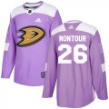 Wholesale Cheap Adidas Ducks #26 Brandon Montour Purple Authentic Fights Cancer Stitched NHL Jersey
