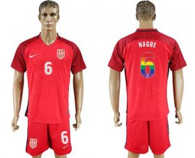 Wholesale Cheap USA #6 Nagbe Red Rainbow Soccer Country Jersey
