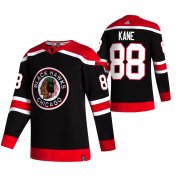 Wholesale Cheap Chicago Blackhawks #88 Patrick Kane Black Men's Adidas 2020-21 Reverse Retro Alternate NHL Jersey