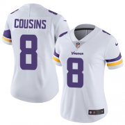 Wholesale Cheap Nike Vikings #8 Kirk Cousins White Women's Stitched NFL Vapor Untouchable Limited Jersey