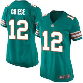 Wholesale Cheap Nike Dolphins #12 Bob Griese Aqua Green Alternate Women\'s Stitched NFL Elite Jersey
