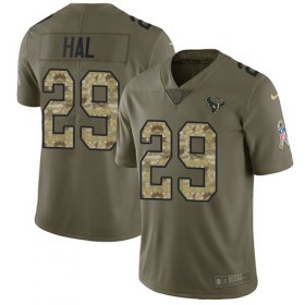 Wholesale Cheap Nike Texans #29 Andre Hal Olive/Camo Men\'s Stitched NFL Limited 2017 Salute To Service Jersey