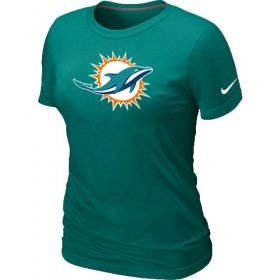 Wholesale Cheap Women\'s Nike Miami Dolphins Logo NFL T-Shirt Light Green