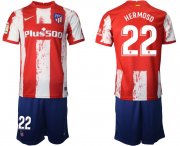 Wholesale Cheap Men 2021-2022 Club Atletico Madrid home red 22 Nike Soccer Jersey