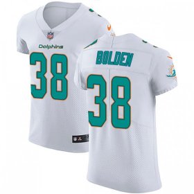 Wholesale Cheap Nike Dolphins #38 Brandon Bolden White Men\'s Stitched NFL Vapor Untouchable Elite Jersey