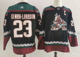 Wholesale Cheap Men\'s Arizona Coyotes #23 Oliver Ekman-Larsson Throwback Kachina Black Jersey
