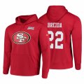 Wholesale Cheap San Francisco 49ers #22 Matt Breida Nike NFL 100 Primary Logo Circuit Name & Number Pullover Hoodie Scarlet