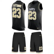 Wholesale Cheap Nike Saints #23 Marshon Lattimore Black Team Color Men's Stitched NFL Limited Tank Top Suit Jersey