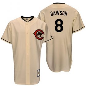 Wholesale Cheap Mitchell And Ness Cubs #8 Andre Dawson Cream Throwback Stitched MLB Jersey