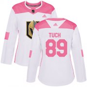 Wholesale Cheap Adidas Golden Knights #89 Alex Tuch White/Pink Authentic Fashion Women's Stitched NHL Jersey