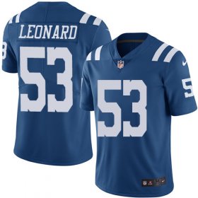 Wholesale Cheap Nike Colts #53 Darius Leonard Royal Blue Men\'s Stitched NFL Limited Rush Jersey