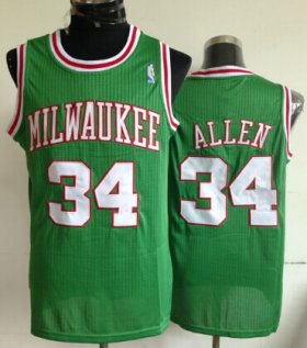 Wholesale Cheap Milwaukee Bucks #34 Ray Allen Green Swingman Throwback Jersey