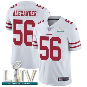 Wholesale Cheap Nike 49ers #56 Kwon Alexander White Super Bowl LIV 2020 Youth Stitched NFL Vapor Untouchable Limited Jersey