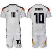 Cheap Men's Germany #10 Serge Gnabry White 2024-25 Home Soccer Jersey Suit