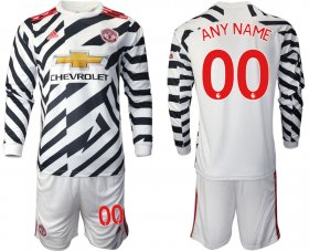 Wholesale Cheap 2021 Men Manchester united away long sleeve custom soccer jerseys