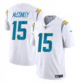 Cheap Youth Los Angeles Chargers #15 Ladd McConkey White 2024 Draft Vapor Limited Football Stitched Jersey
