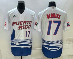 Cheap Men\'s Puerto Rico Baseball #17 Jose Berrios Number 2023 White World Baseball Classic Stitched Jerseys