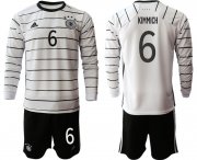 Wholesale Cheap Men 2021 European Cup Germany home white Long sleeve 6 Soccer Jersey