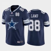 Wholesale Cheap Dallas Cowboys #88 CeeDee Lamb Navy Blue Men's Nike Big Team Logo Player Vapor Limited NFL Jersey