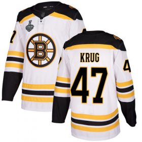Wholesale Cheap Adidas Bruins #47 Torey Krug White Road Authentic Stanley Cup Final Bound Stitched NHL Jersey