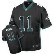 Wholesale Cheap Nike Eagles #11 Carson Wentz Black Alternate Youth Stitched NFL Elite Drift Fashion Jersey