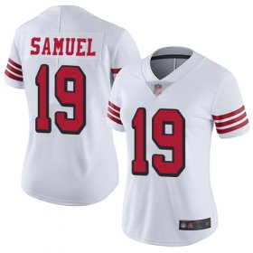 Wholesale Cheap Nike 49ers #19 Deebo Samuel White Rush Women\'s Stitched NFL Vapor Untouchable Limited Jersey