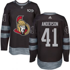 Wholesale Cheap Adidas Senators #41 Craig Anderson Black 1917-2017 100th Anniversary Stitched NHL Jersey