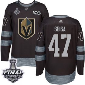 Wholesale Cheap Adidas Golden Knights #47 Luca Sbisa Black 1917-2017 100th Anniversary 2018 Stanley Cup Final Stitched NHL Jersey