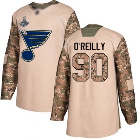 Wholesale Cheap Adidas Blues #90 Ryan O\'Reilly Camo Authentic 2017 Veterans Day Stanley Cup Champions Stitched NHL Jersey