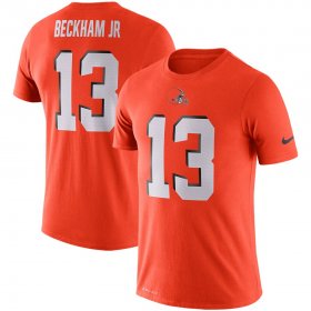 Wholesale Cheap Cleveland Browns #13 Odell Beckham Jr Nike Player Pride 3.0 Performance Name & Number T-Shirt Orange