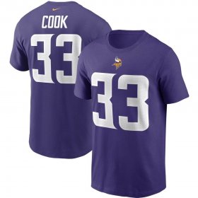 Wholesale Cheap Minnesota Vikings #33 Dalvin Cook Nike Team Player Name & Number T-Shirt Purple