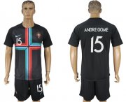 Wholesale Cheap Portugal #15 Andre Gome Black Training Soccer Country Jersey