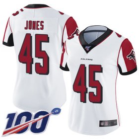 Wholesale Cheap Nike Falcons #45 Deion Jones White Women\'s Stitched NFL 100th Season Vapor Limited Jersey