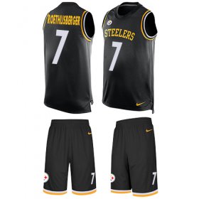 Wholesale Cheap Nike Steelers #7 Ben Roethlisberger Black Team Color Men\'s Stitched NFL Limited Tank Top Suit Jersey