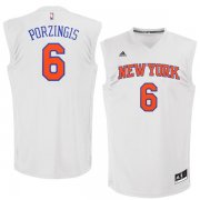 Wholesale Cheap New York Knicks #6 Kristaps Porzingis White Chase Fashion Replica Jersey