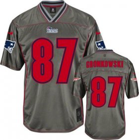 Wholesale Cheap Nike Patriots #87 Rob Gronkowski Grey Men\'s Stitched NFL Elite Vapor Jersey
