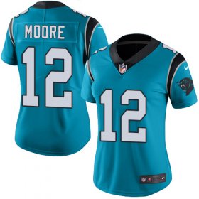 Wholesale Cheap Nike Panthers #12 DJ Moore Blue Women\'s Stitched NFL Limited Rush Jersey