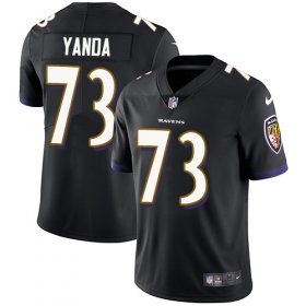 Wholesale Cheap Nike Ravens #73 Marshal Yanda Black Alternate Men\'s Stitched NFL Vapor Untouchable Limited Jersey