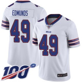 Wholesale Cheap Nike Bills #49 Tremaine Edmunds White Men\'s Stitched NFL 100th Season Vapor Limited Jersey