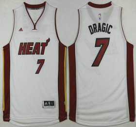 Wholesale Cheap Men\'s Miami Heat #7 Goran Dragic Revolution 30 Swingman 2014 New White Jersey