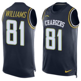 Wholesale Cheap Nike Chargers #81 Mike Williams Navy Blue Team Color Men\'s Stitched NFL Limited Tank Top Jersey