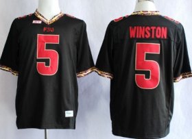 Wholesale Cheap Florida State Seminoles #5 Jameis Winston 2013 Black Jersey