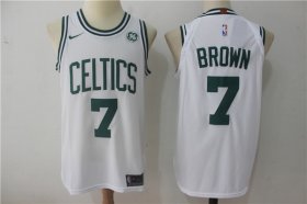 Wholesale Cheap Men\'s Boston Celtics #7 Jaylen Brown White 2017-2018 Nike Swingman General Electric Stitched NBA Jersey